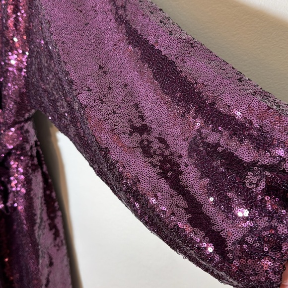 Anthropologie Lisabette Sequined Mini Dress Purple L - Picture 9 of 13
